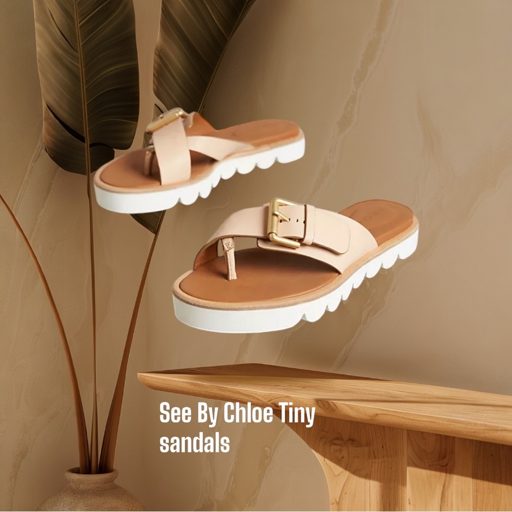 See By Chloe Tiny buckle leather Sandals sz 39